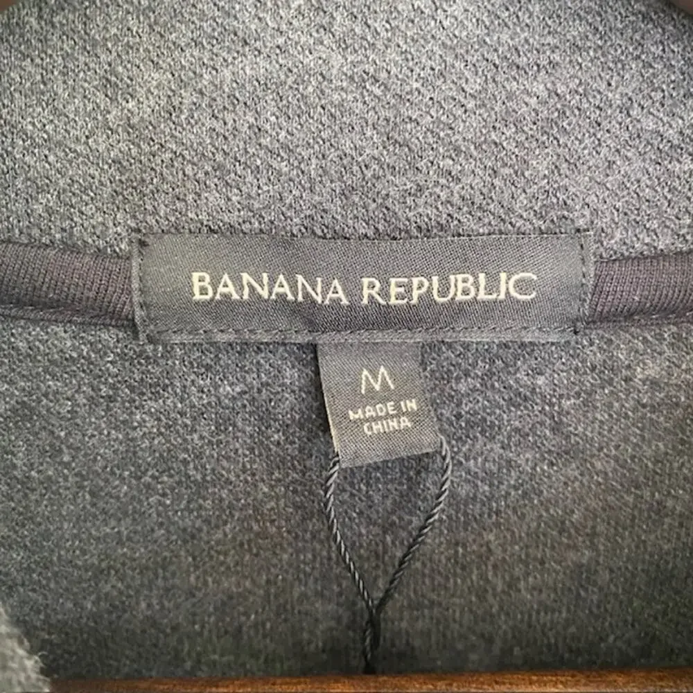 Banana Republic Dark Gray Mock Neck 1/4 zip Pullover - Medium